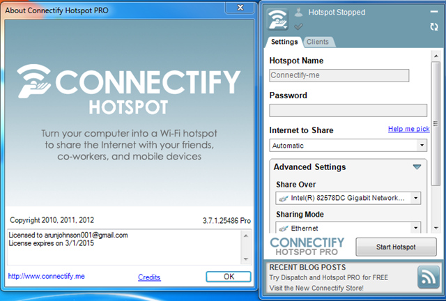 Connectify Hotspot Pro key